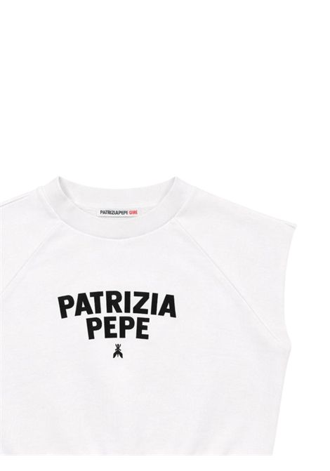 Felpa bambina bianca in cotone Patrizia Pepe | 7M0960BIANCO